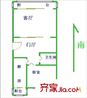 鑫苑小区户型图户型图 1室2厅1卫1厨