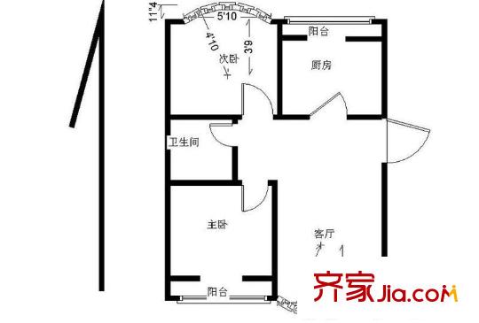 上林苑 2室 户型图