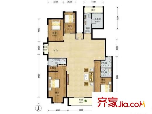 旭辉御府 4室 户型图