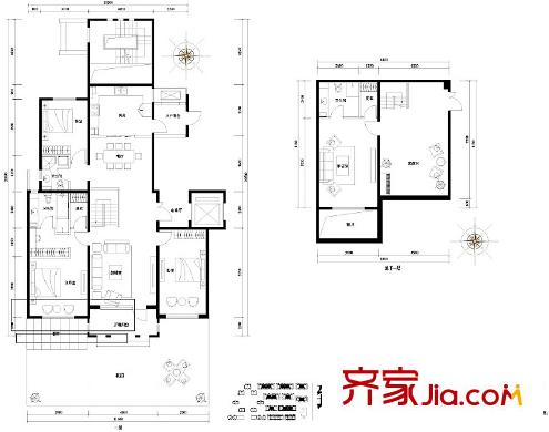 旭辉御府户型图臻澜语堂P1户型图(售完) 3室2厅2卫1厨