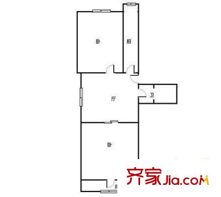 清源西里户型图户型图 2室1厅1卫1厨