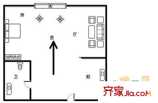 兴盛国际 1室 户型图