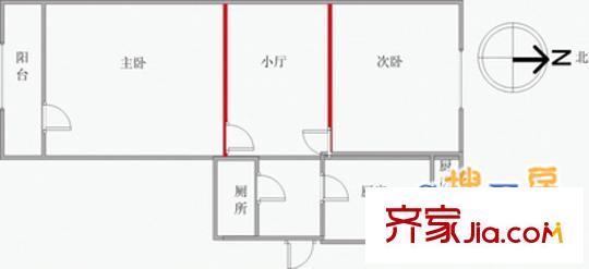 兴盛国际 2室 户型图