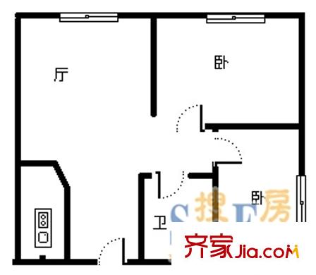 兴盛国际 2室 户型图
