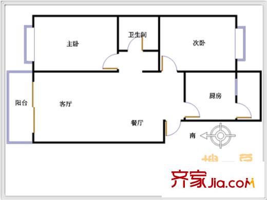 天赐良园 2室 户型图