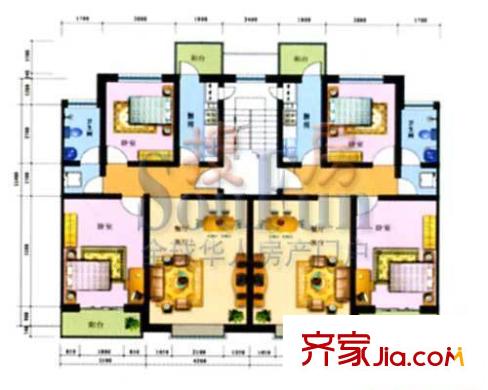 華裕小區(qū)二期戶型圖華裕花園二期 戶型圖 3室 3室2廳1衛(wèi)1廚