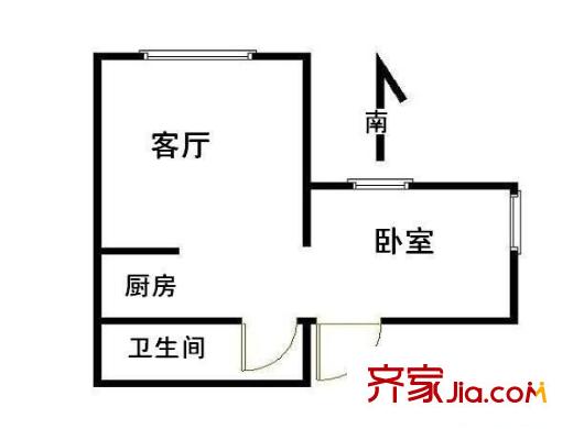 明天第一城8號(hào)院戶型圖戶型圖 1室1廳1衛(wèi)1廚