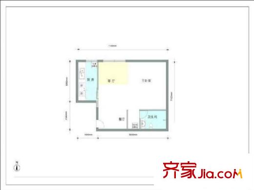 明天第一城8號(hào)院戶型圖戶型圖 1室2廳1衛(wèi)1廚