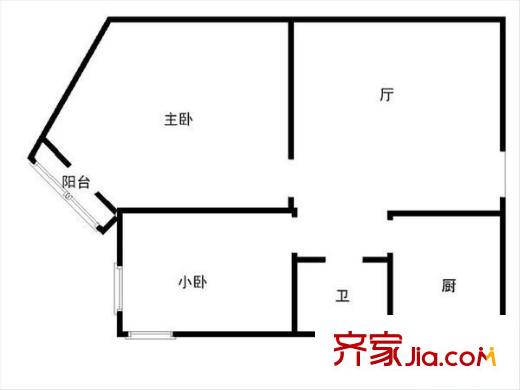 牡丹园东里 2室 户型图