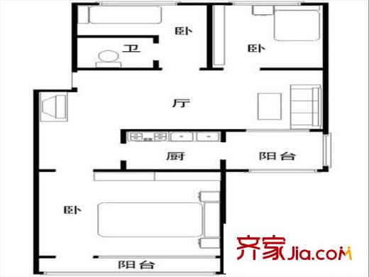牡丹园东里 3室 户型图