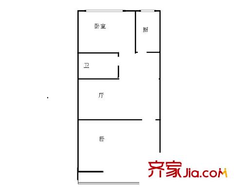 建功北里户型图户型图 2室1厅1卫1厨