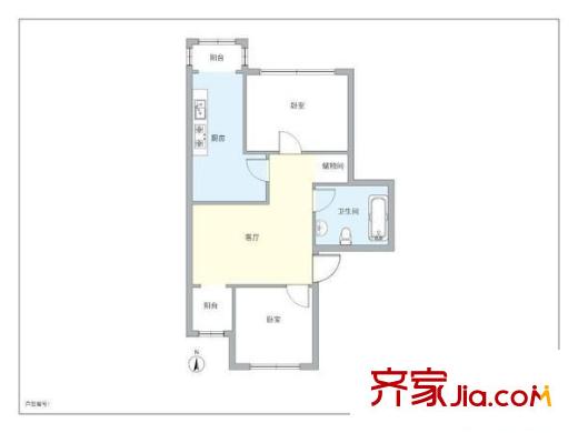 宏福园 2室 户型图