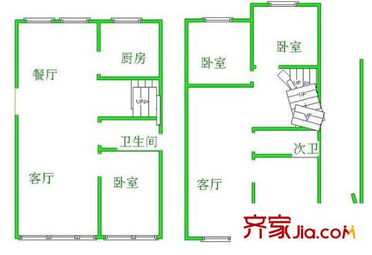 郁花园二里 5室 户型图