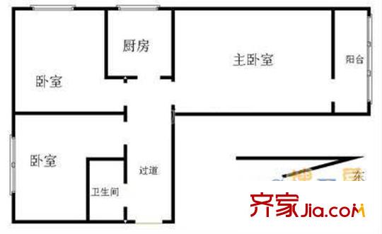 西罗园南里户型图户型图 3室1卫1厨