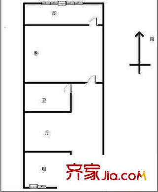 西罗园南里户型图户型图 1室1厅1卫1厨