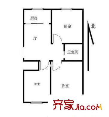 西罗园南里户型图户型图 3室1厅1卫1厨