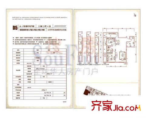 沸城户型图8-1号楼D5户型(已售罄) 2室2厅1卫1厨