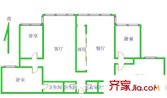 时代芳群户型图户型图 4室2厅3卫1厨