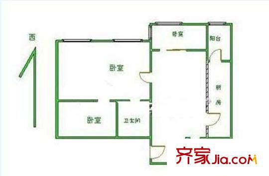 时代芳群户型图户型图 3室1厅2卫1厨