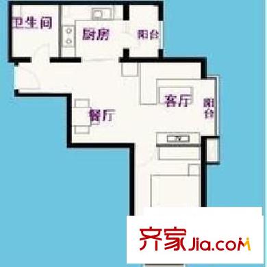 紫芳园三区 1室 户型图