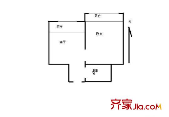 南湖渠西里 1室 户型图