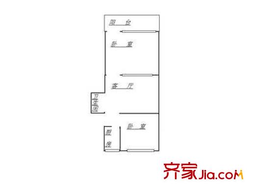 南湖渠西里户型图户型图 2室1厅1卫1厨