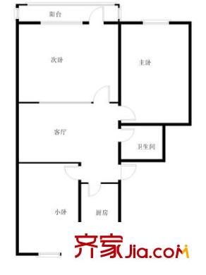 南湖渠西里户型图户型图 3室1厅1卫1厨