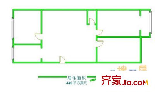 富强东里 2室 户型图