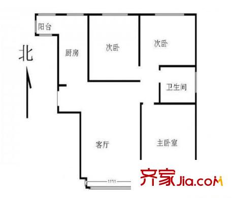 亦庄北岸 3室 户型图