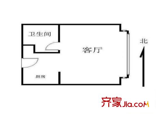 亦庄北岸 1室 户型图
