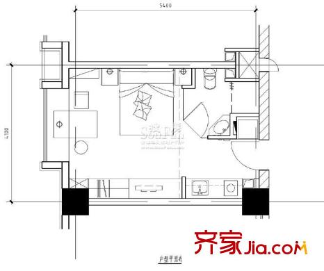 亦庄北岸 1室 户型图