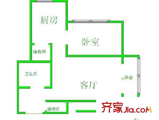 定慧西里 1室 户型图
