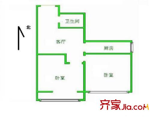 定慧西里 2室 户型图