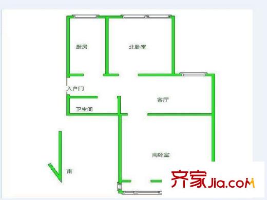 定慧西里 2室 户型图