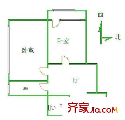 定慧西里 2室 户型图