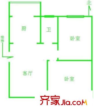 翠屏北里 3室 户型图