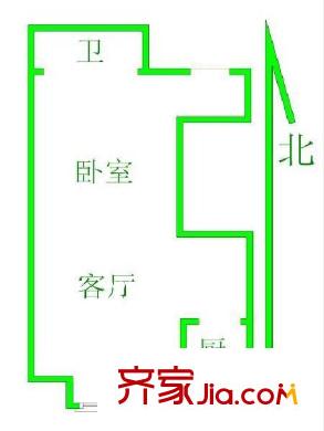 翠屏北里户型图户型图 1室1厅1卫1厨