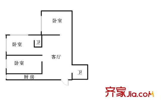 健翔园户型图户型图 3室1厅2卫1厨