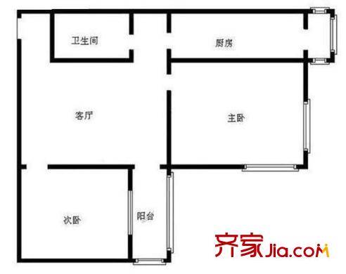 牡丹园北里户型图2室 户型图 2室1厅1卫1厨