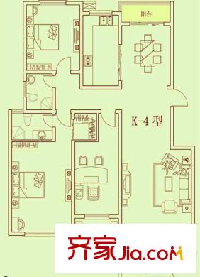 濱河悅城戶型圖洋房K4 3室2廳2衛(wèi)