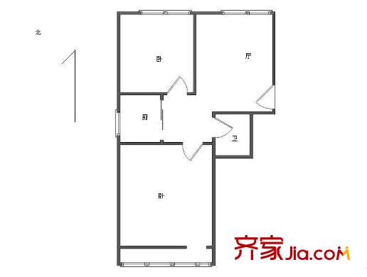 安苑北里户型图户型图 2室1厅1卫1厨