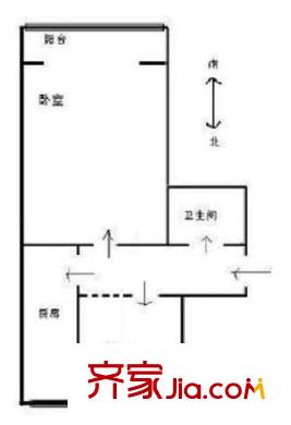 安苑北里户型图户型图 1室1厅1卫1厨
