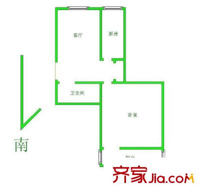 安苑北里户型图户型图 1室1厅1卫1厨