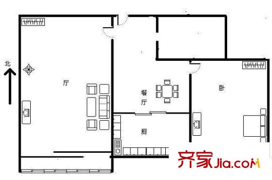 新安里小区 1室 户型图