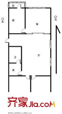 新安里小区 2室 户型图
