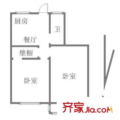 西木小区户型图户型图 2室1厅1卫1厨