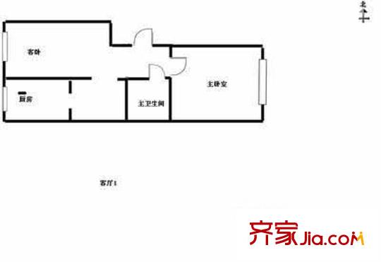 西木小区户型图户型图 2室1厅1卫1厨