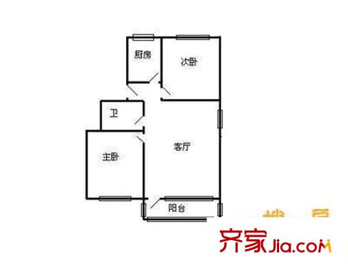 西木小区户型图户型图 2室1厅1卫1厨