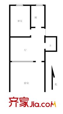 铁科院小区户型图铁科院 西9 号楼3单元 02户型 2室1厅1卫1厨