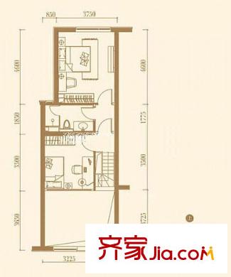 林肯公寓 2室 户型图